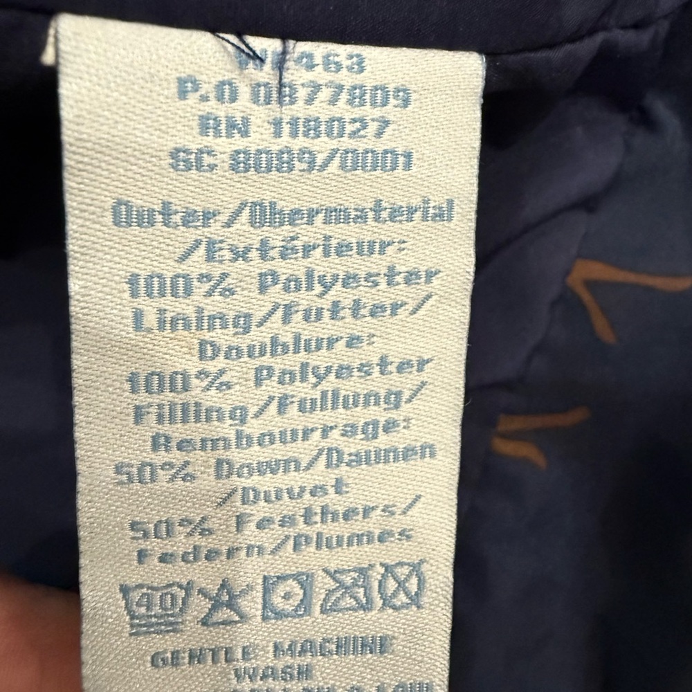 BODEN - Women's Blue Down Puffer Deer Print Jacket - Size 6 - Picture 5 of 7